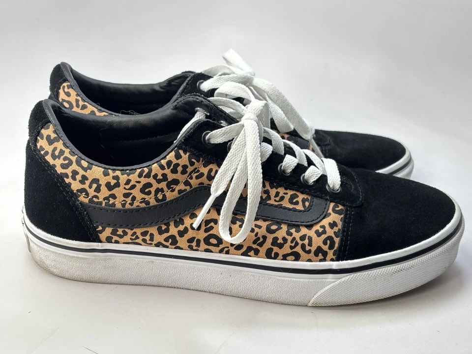Vans Old Skool Low Shoes Women 9 Suede/Cheetah Leopard Animal Print Lace Up - Image 4 of 4