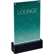 SIGEL TA422 LED Sign Holder, upright, for A5, illuminated double-sided presentat