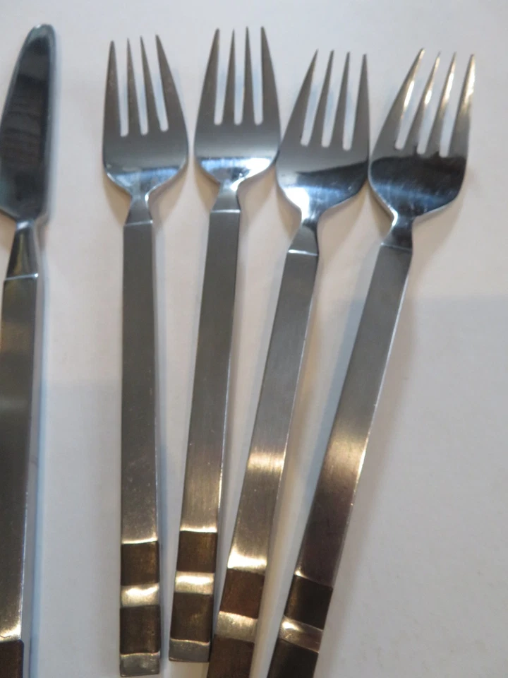 Cubiertos vintage modernos de mediados de siglo de 20 piezas Stanley Roberts de acero inoxidable Crosspoint Foto 4 de 4