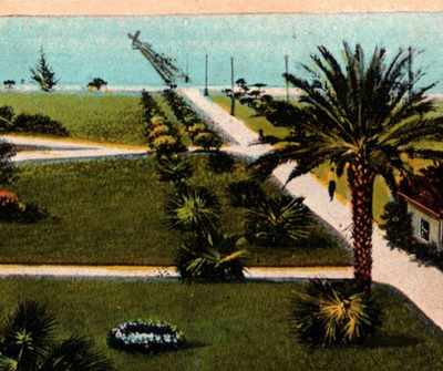 #ad Vintage Postcard WB Water Front Park Fountain Of Youth Pier St Petersburg FL $5.09