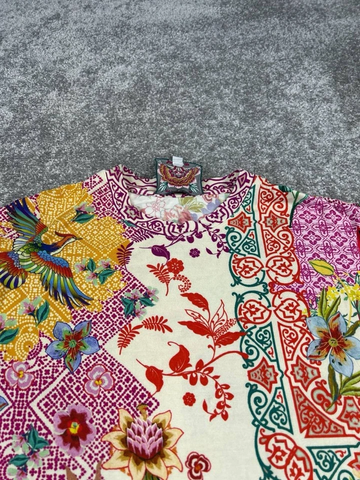 Johnny Was Dress Womens Xs Pink Beige Blue Floral Bodycon - Image 2 of 4