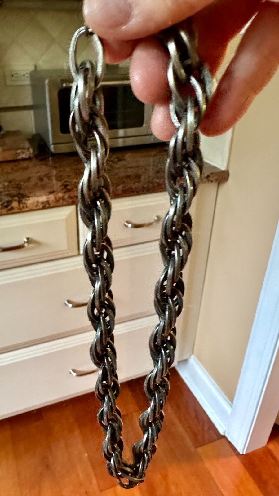 Heavy Metal Solid Silver Twisted Link Chain Motor… - image 6