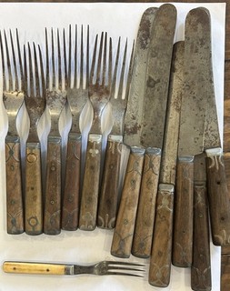 Lot of Vintage Forks and Knives Imperial Cutlery Works Read