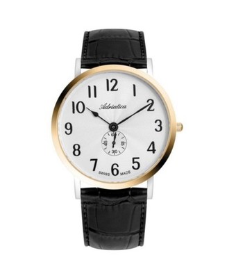 ADRIATICA Men Quartz Casual Watch Classic Dress White Dial Waterproof Round Swis