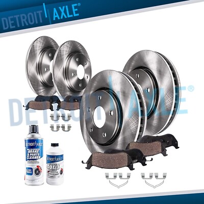 Front Rear Disc Rotors Ceramic Brake Pads for 2009 2010 2011 - 2016 Toyota Venza