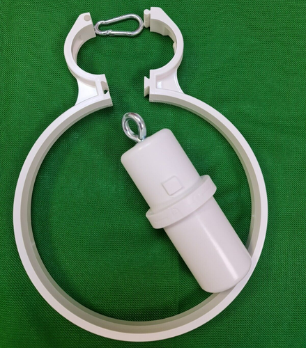 flag counter weight collar chain flagpole heavy spring loaded clip white plastic - Picture 4 of 5