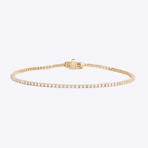 Bracciale Donna Oro Giallo 18K 1 Carato GLI HRD Certificato Diamante Tondo Co... - Foto 2 di 7