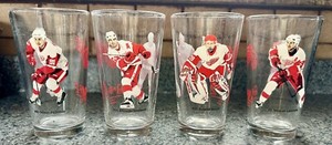 2002 NHL Arbys Coca-Cola Detroit Red Wings Collectors Glasses Complete Set. RARE