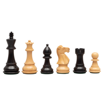 Klassische Staunton ebonisierte Schachfiguren - 3,5 Zoll