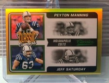 2021 Classics CLASSIC COMBOS - PEYTON MANNING/JEFF SATURDAY GOLD #57/75 Colts