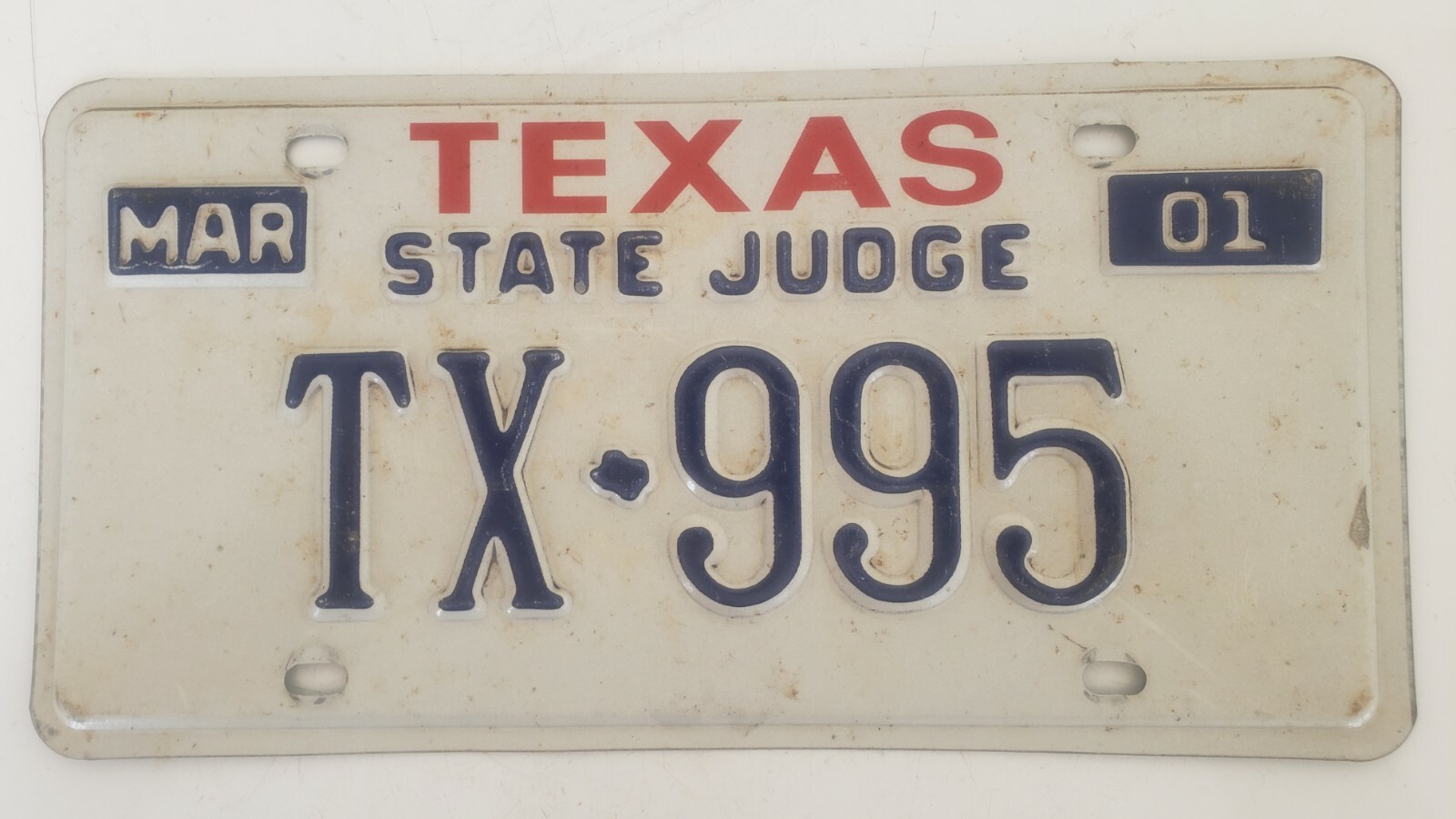 Vintage Texas State Judge License Plate TX 995 eBay
