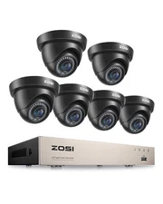 ZOSI 1080P Security Camera System 8 Channel H.265 DVR 6 2MP CCTV Dome Camera Kit