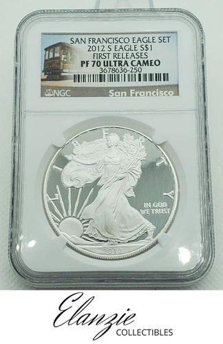 2012-S Proof American Silver Eagle San Francisco Set First Releases NGC PF70 UC