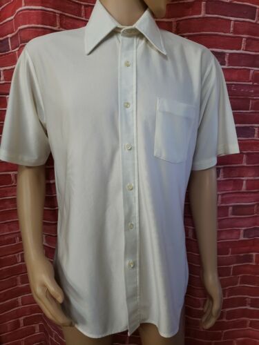 Retro Seventies Print Disco Shirt: 70s -Hutspah- Mens ivory