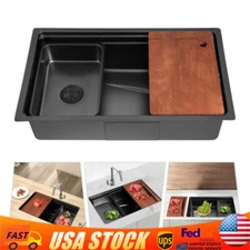 29.5inch Workstation Undermount Kitchen Sink Drop-in Single Bowl Bar Sink