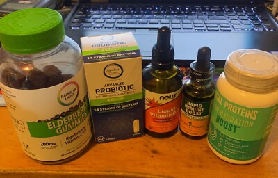 Rainbow Light Elderberry Gummy High Potency Vitamin,ADV Probiotic, Liq D3,Immune