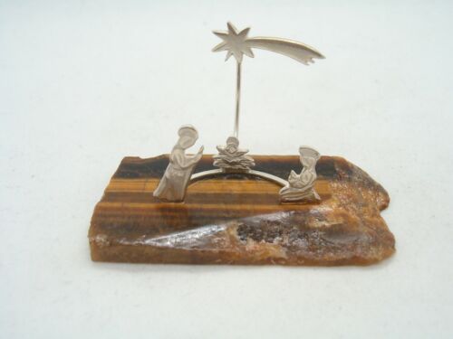 Nativity Silver 925 On Tiger Eye Natural - Nativity