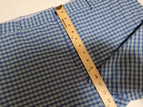 Pantalones cortos a cuadros Polo Ralph Lauren para hombre 42 azul verde informales elásticos - Imagen 7 de 9