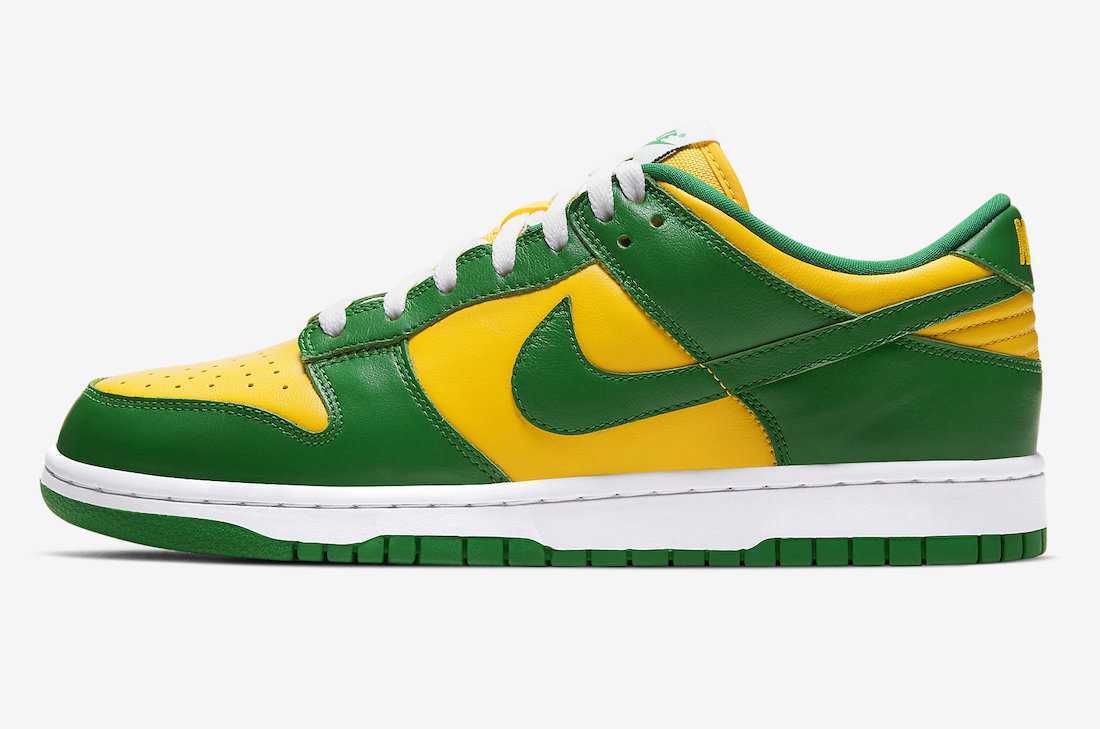 CU1727-700 Nike Dunk Low SP Brazil Varsity Maize Pine Green White