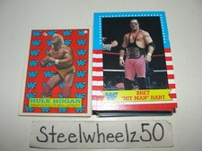 Vintage 1987 WWF 51 Trading Card  7 Sticker Lot Hulk Hogan Brett Hart Honky HTF