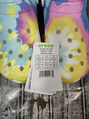 Crocs Classic Tie Dye Graphic Clog Shoes Size M10/W12 205453  display picture 1