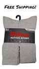 Wilson Men Active Sport Crew Socks 4 PACK (8 PAIRS)  GRAY- SIZE 6-12