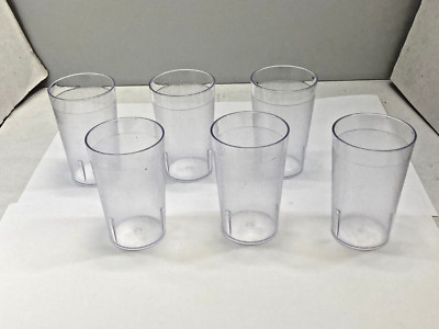 NEW ~ Heavy-Duty Plastic Restaurant Tumblers, 9.5 Ounce, Clear (Set of 6 )