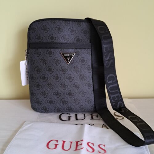 Guess Vezzola Smart Mens Bag Cross Body Messenger Bag Gray