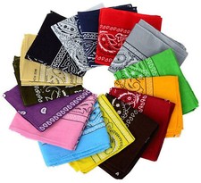 1-5Pcs Bandana 100 Cotton Paisley Print Double-Sided Scarf Head Neck Face Mask