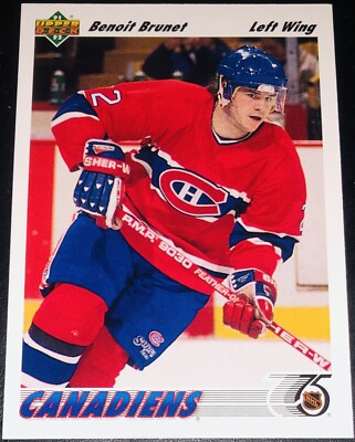 1991-92 Upper Deck Hockey Benoit Brunet Rookie Card Montreal Canadiens #469