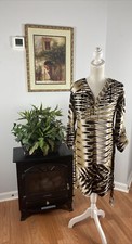 Dress Women size Small With Belt Embellished 3/4 Tabs Sleeve