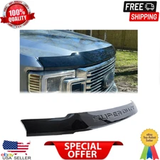 For 17-22 18 19 F450 F550 Super Duty Ford Black Lexan Hood Deflector Bug Shield