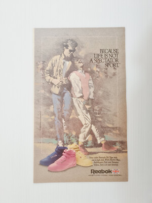 REEBOK ADVERTISING VINTAGE MAGAZINE ADVERT PUBBLICITA ORIGINAL 80s