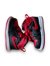 Toddler's Jordan 1 Mid Black/Fire Red-White DQ8425 060 Size 4C