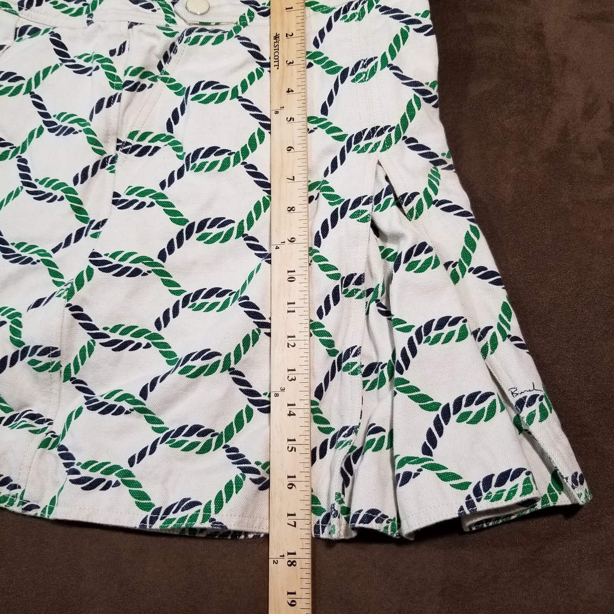 TORY BURCH PIER SKIRT ROPE PRINT HEAVY CANVAS SIZE 6 (STAINED) | eBay