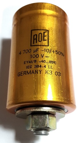 Roederstein 100 V 4700uF condensatore elettrolitico tono audio ROE oro - Foto 4 di 6