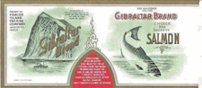 RARE EARLY FIDALGO ISLAND  PACKING COMPANY SOCKEYE SALMON LABEL: GIBRALTAR BRAND