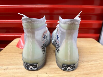 NEW Converse The 10 Chuck 70 Hi Off-White Clear White 162204C