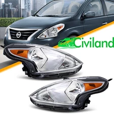 For 2015-2019 Nissan Versa Factory Style Headlights Headlamps Pair Left+Right