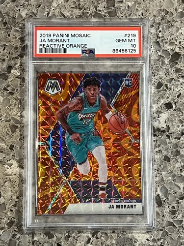Ja Morant 2019 Panini Mosaic Reactive Orange Prizm Rookie RC PSA 10 GEM MINT