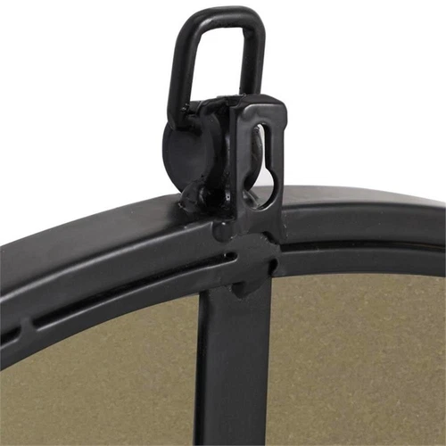 Elegant Decor Rowan 42" Round Metal Frame Hooked Mirror in Black - Picture 10 of 11