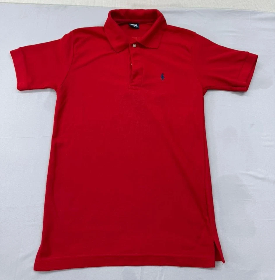 Polo garçon rouge à manches courtes taille M 100 % coton - Photo 1/4
