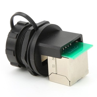 RJ45 Ethernet Coupler 90 Degree Waterproof Adapter Dual Port Network Connector
