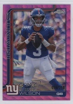 2025 Topps Chrome Pink Wave Refractor 58/250 Russell Wilson #229 6q5