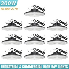 300 Watt LED High Bay Light Commercial Industrial UFO Lamp 43500 Lumens - 10pack
