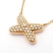 Auth CHAUMET Jeux de Liens 083221 18K Rose Gold Diamond 2****** Necklace