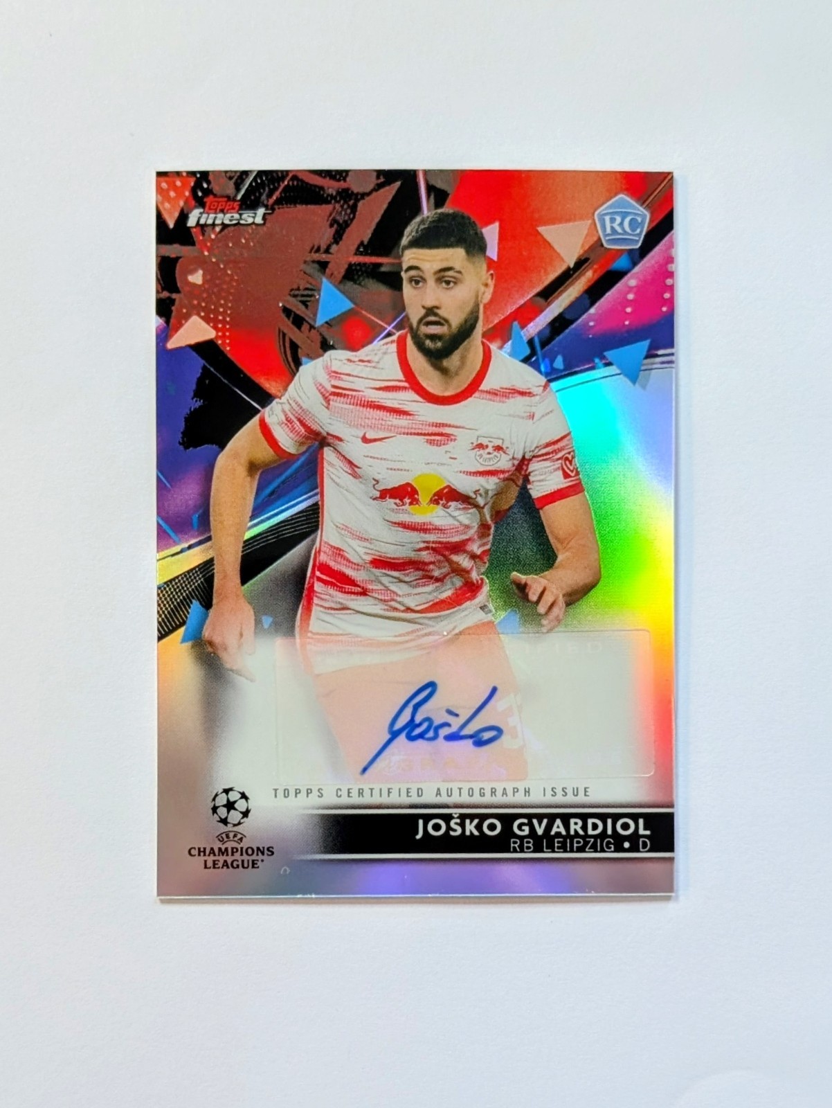 Josko Gvardiol Rookie Auto Refractor 2021 Topps Finest UEFA UCL Man City Croatia