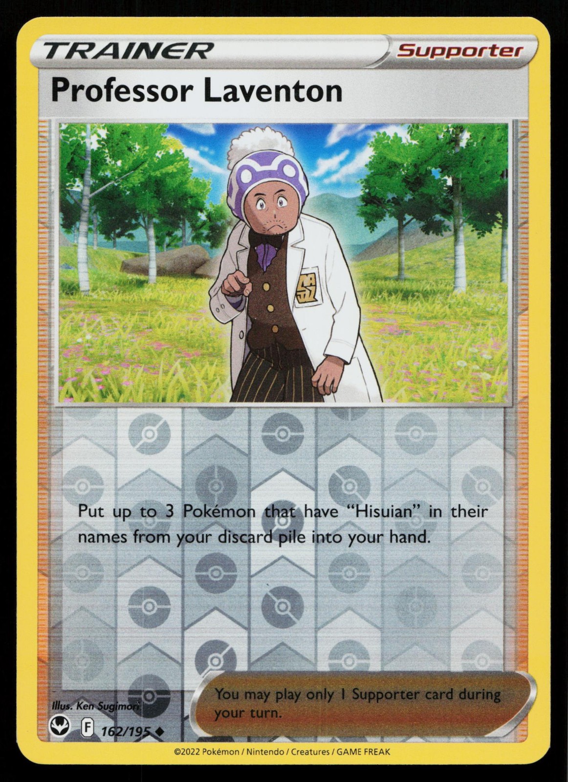 Professor Laventon 162/195 Silver Tempest Pokemon Reverse Holo NM/M