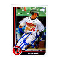 Ryan Lasko 2025 Lansing Lugnuts signed autograph baseball card Rutgers c