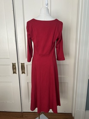 square neck fit and flare midi dress Abercrombie & Fitch square neck fit & flare paneled denim midi dress in indigo wash